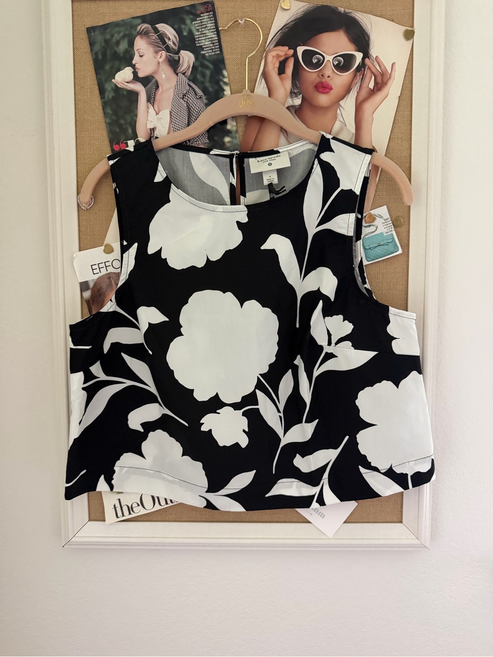 Kate Spade for Target Sleeveless Black & White Floral Top